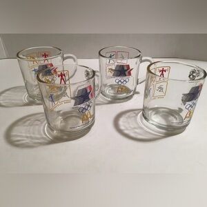 MCDONALD'S OLYMPIC MUG (SET OF 4) 1980 USA COLLECTIBLE RARE CUP DRINKING GLASS.